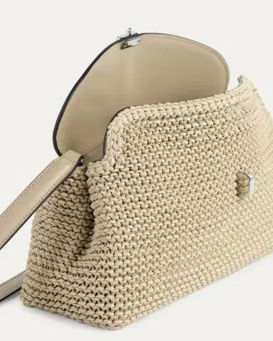 Toteme T-Lock Woven Leather Clutch Bag | Thumbnail 8
