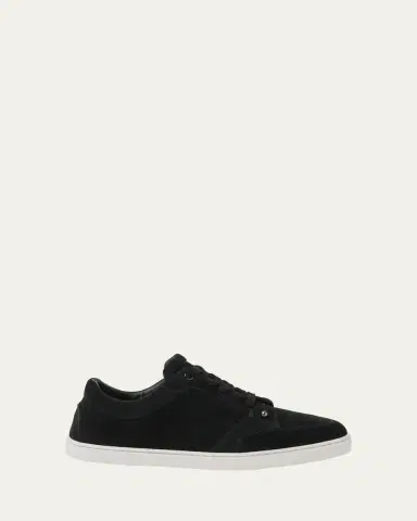 Christian Louboutin Men's Chambelisneak Collar-Pin Suede Low-Top Sneakers | Thumbnail 4 Christian Louboutin Men's Chambelisneak Collar-Pin Suede Low-Top Sneakers | Thumbnail 4