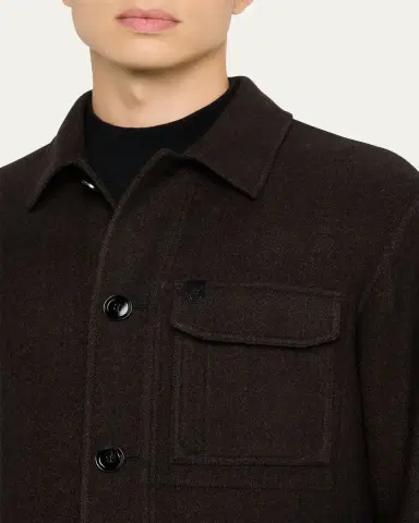 Brioni Men's Wool Herringbone Overshirt | Thumbnail 5 Brioni Men's Wool Herringbone Overshirt | Thumbnail 5