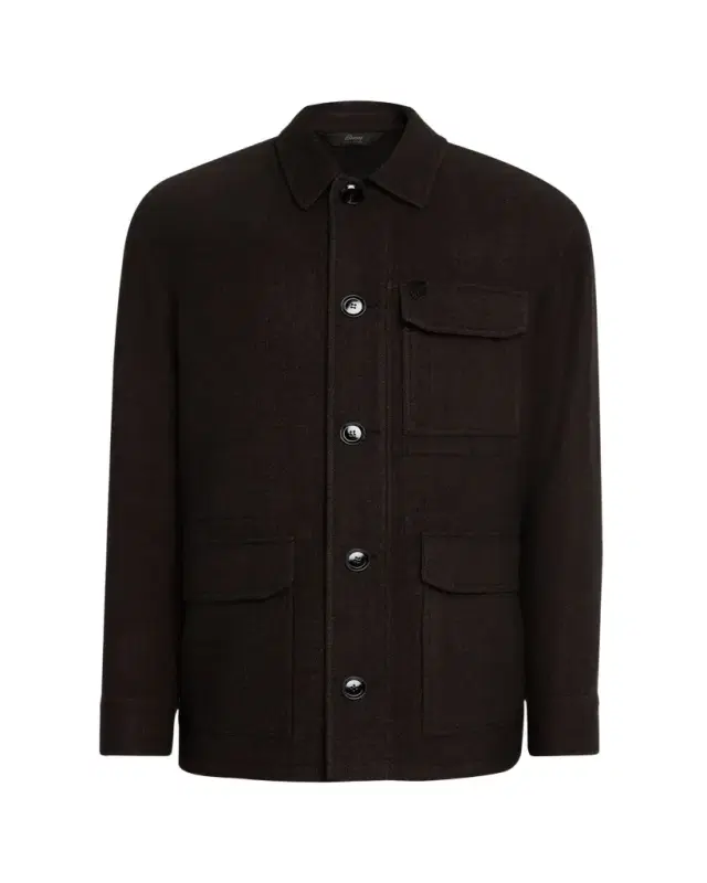 Men's Wool Herringbone Overshirt