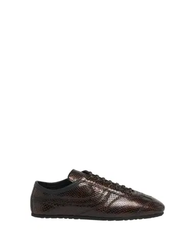 Dries Van Noten Dustin Snake-Embossed Leather Retro Sneakers | Thumbnail 1