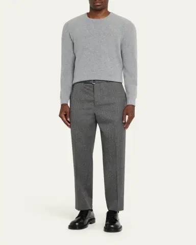 Bergdorf Goodman Men's Cashmere Fisherman Rib Crewneck Sweater | Thumbnail 2 Bergdorf Goodman Men's Cashmere Fisherman Rib Crewneck Sweater | Thumbnail 2