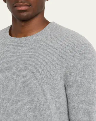 Bergdorf Goodman Men's Cashmere Fisherman Rib Crewneck Sweater | Thumbnail 5 Bergdorf Goodman Men's Cashmere Fisherman Rib Crewneck Sweater | Thumbnail 5