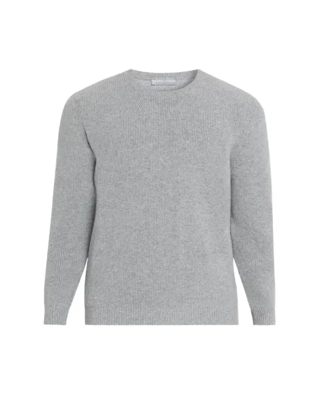 Men's Cashmere Fisherman Rib Crewneck Sweater