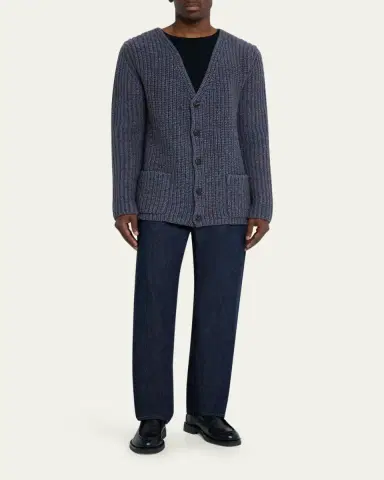 Bergdorf Goodman Men's Cashmere and Wool Melange Knit Cardigan | Thumbnail 2 Bergdorf Goodman Men's Cashmere and Wool Melange Knit Cardigan | Thumbnail 2