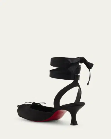Christian Louboutin 55mm Cassia Lace-Up Satin Ballet Pumps | Thumbnail 5