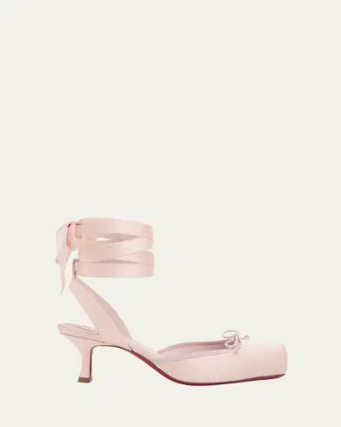 Christian Louboutin 55mm Cassia Lace-Up Satin Ballet Pumps | Thumbnail 7