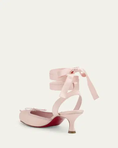 Christian Louboutin 55mm Cassia Lace-Up Satin Ballet Pumps | Thumbnail 8