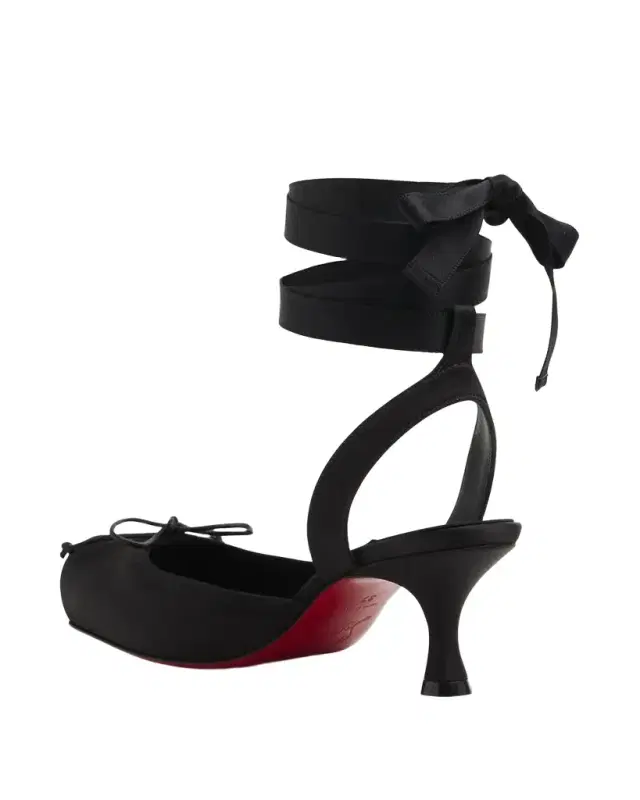 Christian Louboutin 55mm Cassia Lace-Up Satin Ballet Pumps