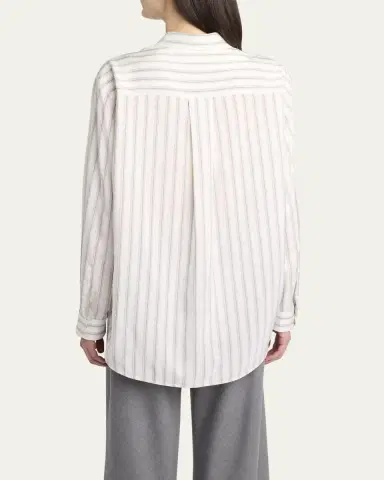 THE ROW Eirlys Striped Silk Button-Down Shirt | Thumbnail 3