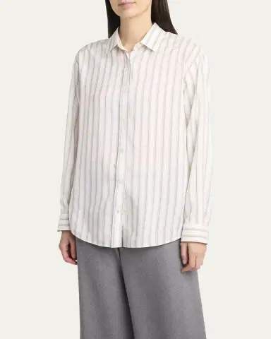 THE ROW Eirlys Striped Silk Button-Down Shirt | Thumbnail 4