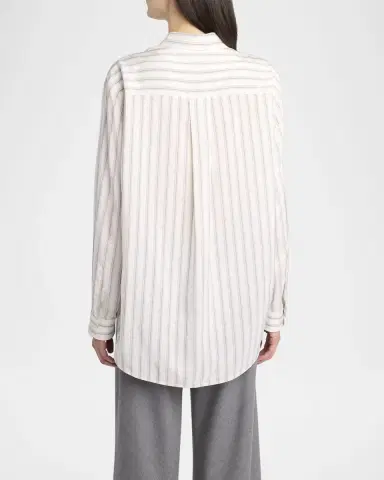THE ROW Eirlys Striped Silk Button-Down Shirt | Thumbnail 7