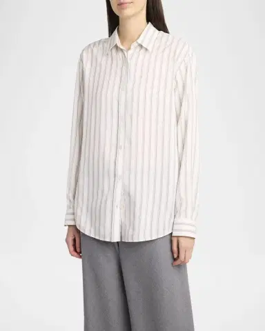 THE ROW Eirlys Striped Silk Button-Down Shirt | Thumbnail 8