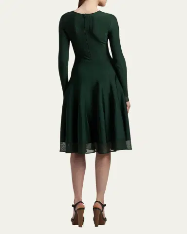 Ralph Lauren Collection Crewneck Long-Sleeve Sweater Day Dress | Thumbnail 3