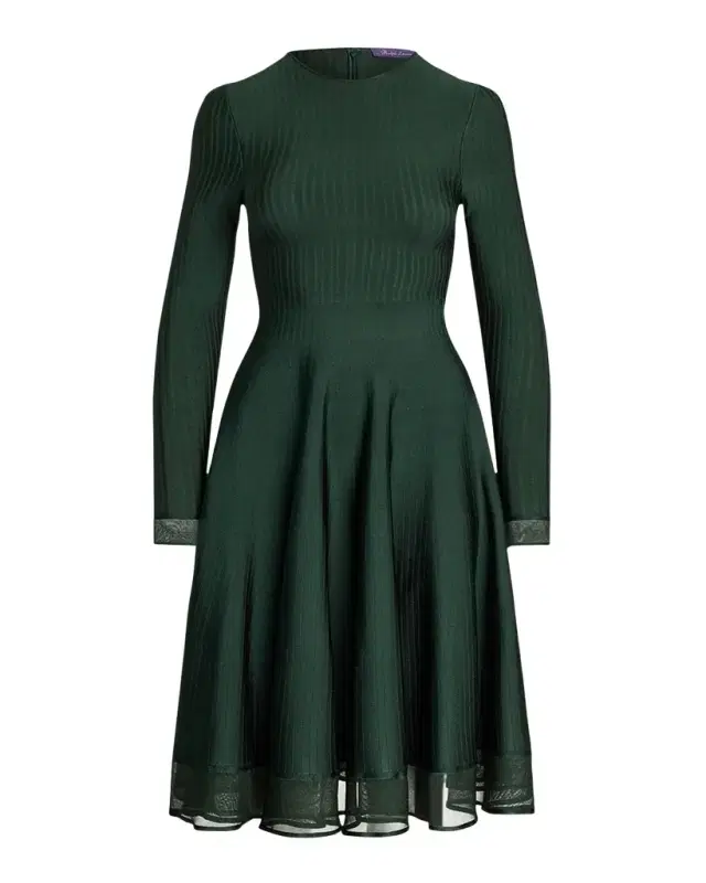 Crewneck Long-Sleeve Sweater Day Dress