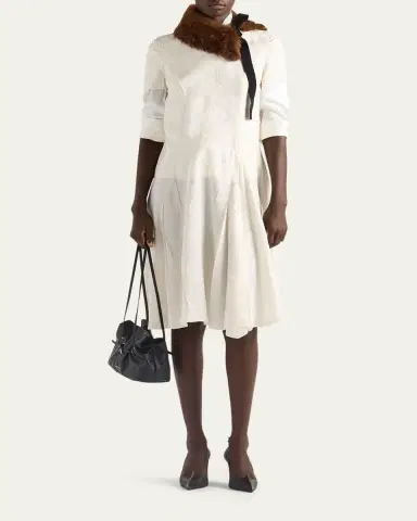 Prada Primula Jacquard Asymmetric Midi Dress | Thumbnail 2