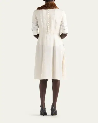 Prada Primula Jacquard Asymmetric Midi Dress | Thumbnail 3