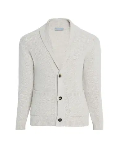 Bergdorf Goodman Men's Cashmere Chevron-Knit Shawl Cardigan | Thumbnail 1 Bergdorf Goodman Men's Cashmere Chevron-Knit Shawl Cardigan | Thumbnail 1