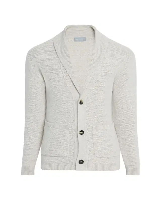 Men's Cashmere Chevron-Knit Shawl Cardigan