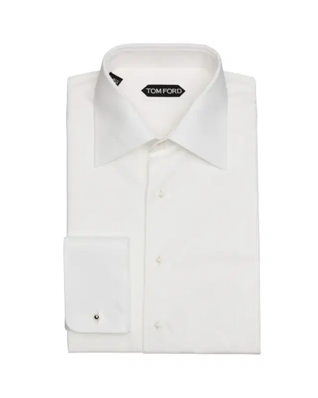 TOM FORD Men's Poplin Piquet French Cuff Dress Shirt