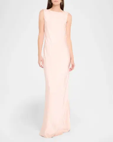Jason Wu Collection Boat-Neck Cowl Backless Crepe Back Satin Gown | Thumbnail 3