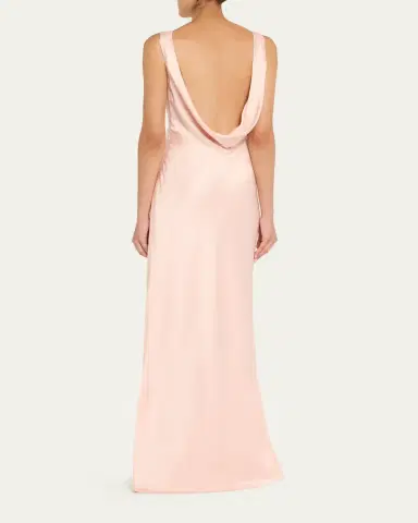 Jason Wu Collection Boat-Neck Cowl Backless Crepe Back Satin Gown | Thumbnail 7