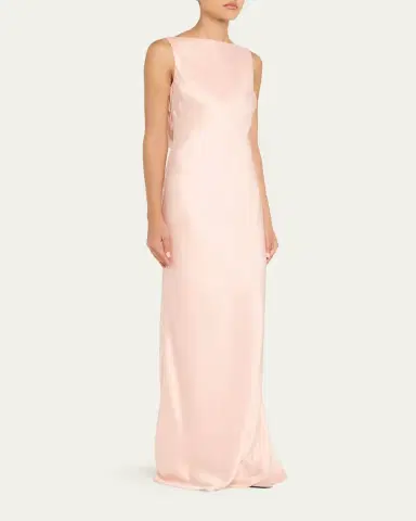 Jason Wu Collection Boat-Neck Cowl Backless Crepe Back Satin Gown | Thumbnail 8