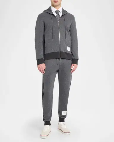 Thom Browne Men's Cotton 4-Bar Stripe Full-Zip Hoodie | Thumbnail 15 Thom Browne Men's Cotton 4-Bar Stripe Full-Zip Hoodie | Thumbnail 15
