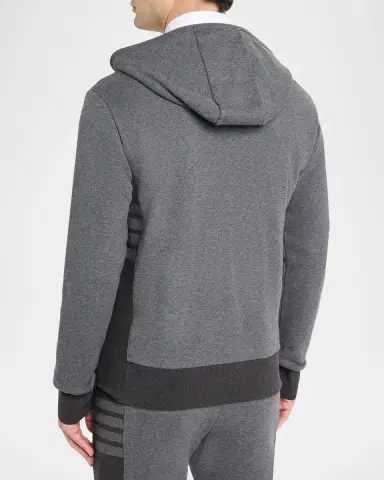 Thom Browne Men's Cotton 4-Bar Stripe Full-Zip Hoodie | Thumbnail 16 Thom Browne Men's Cotton 4-Bar Stripe Full-Zip Hoodie | Thumbnail 16