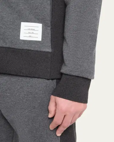 Thom Browne Men's Cotton 4-Bar Stripe Full-Zip Hoodie | Thumbnail 5 Thom Browne Men's Cotton 4-Bar Stripe Full-Zip Hoodie | Thumbnail 5