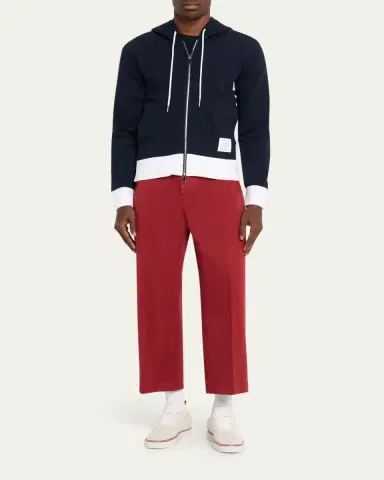 Thom Browne Men's Cotton 4-Bar Stripe Full-Zip Hoodie | Thumbnail 6 Thom Browne Men's Cotton 4-Bar Stripe Full-Zip Hoodie | Thumbnail 6