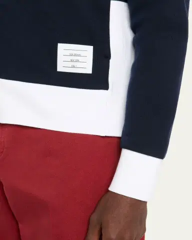 Thom Browne Men's Cotton 4-Bar Stripe Full-Zip Hoodie | Thumbnail 9 Thom Browne Men's Cotton 4-Bar Stripe Full-Zip Hoodie | Thumbnail 9