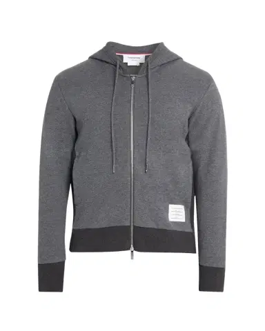 Thom Browne Men's Cotton 4-Bar Stripe Full-Zip Hoodie | Thumbnail 1 Thom Browne Men's Cotton 4-Bar Stripe Full-Zip Hoodie | Thumbnail 1