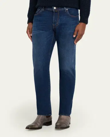 Jacob Cohen Men's Bard Dark-Wash Denim Slim Fit Jeans | Thumbnail 4 Jacob Cohen Men's Bard Dark-Wash Denim Slim Fit Jeans | Thumbnail 4