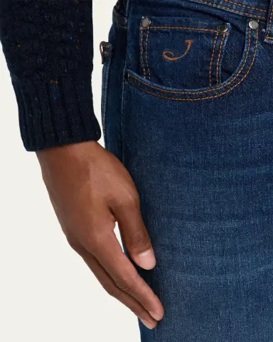 Jacob Cohen Men's Bard Dark-Wash Denim Slim Fit Jeans | Thumbnail 5 Jacob Cohen Men's Bard Dark-Wash Denim Slim Fit Jeans | Thumbnail 5