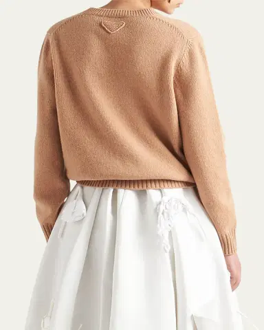 Prada Cashmere Wool Crew-Neck Sweater | Thumbnail 4