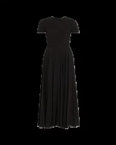 Loro Piana Poline Short-Sleeve Silk Crepe Midi Dress | Thumbnail 2