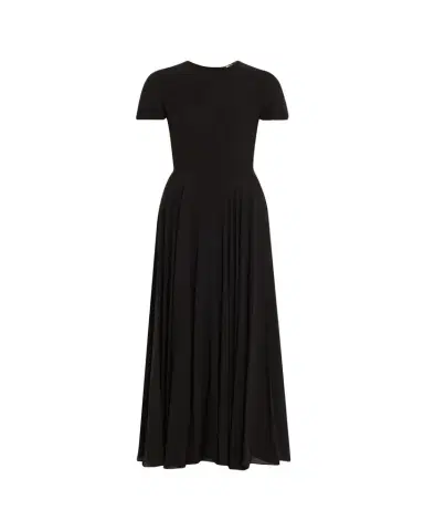 Loro Piana Poline Short-Sleeve Silk Crepe Midi Dress | Thumbnail 1