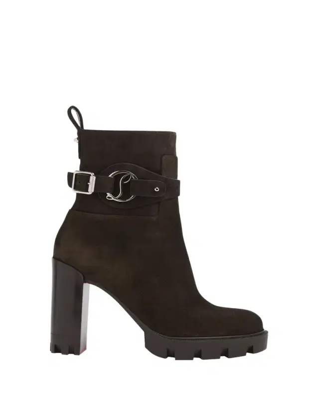 100mm Dianouchette Suede Red Sole Ankle Booties