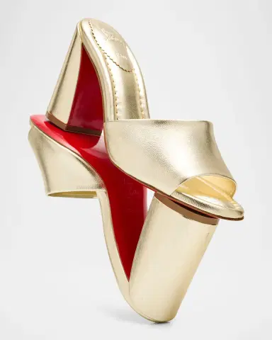 Christian Louboutin 85mm Jane Metallic Nappa Leather Mules | Thumbnail 4 Christian Louboutin 85mm Jane Metallic Nappa Leather Mules | Thumbnail 4