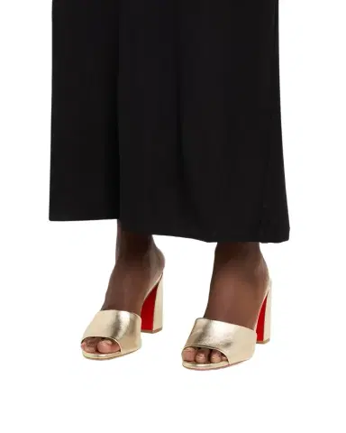 Christian Louboutin 85mm Jane Metallic Nappa Leather Mules | Thumbnail 1 Christian Louboutin 85mm Jane Metallic Nappa Leather Mules | Thumbnail 1