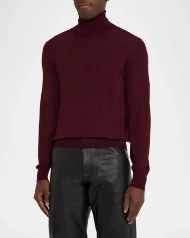 Saint Laurent Men's Slim Wool Turtleneck Sweater | Thumbnail 3