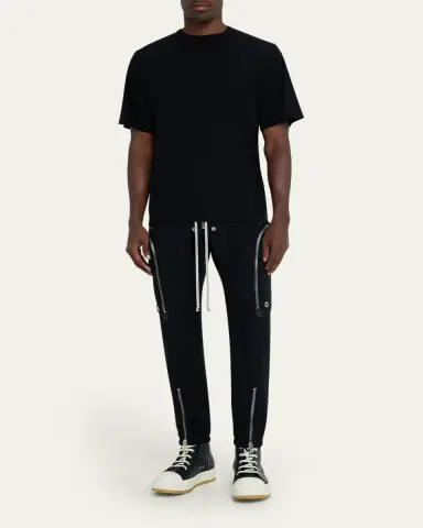 Rick Owens Men's Zipped Wool Drawstring Pants | Thumbnail 2