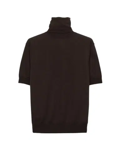 Prada Turtleneck Superfine Cashmere Short-Sleeve Sweater | Thumbnail 1