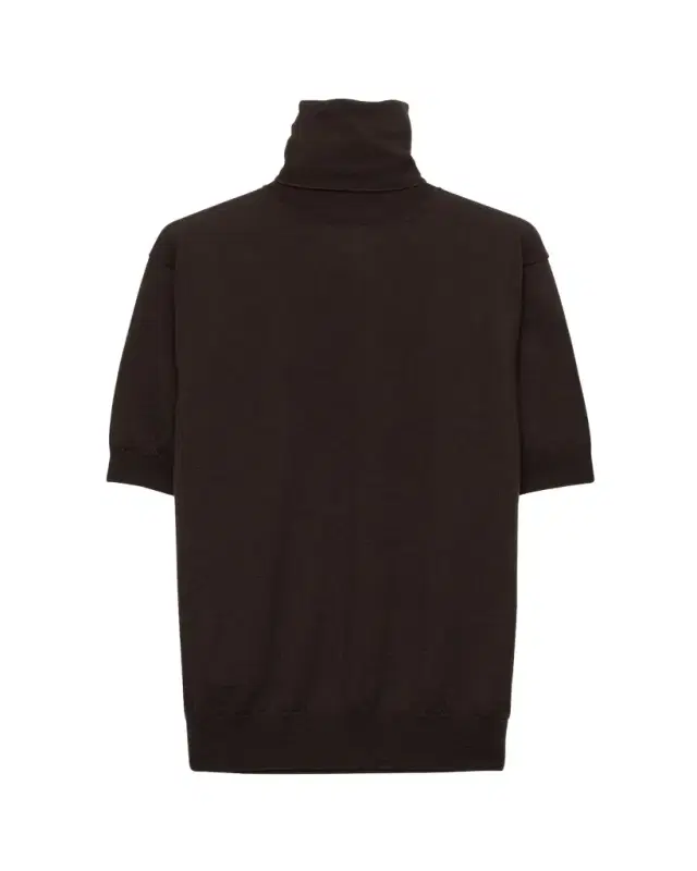 Turtleneck Superfine Cashmere Short-Sleeve Sweater