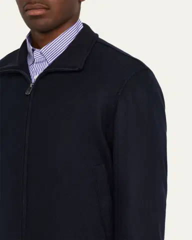 Ralph Lauren Purple Label Men's Felton Cashmere-Blend Flight Jacket | Thumbnail 5