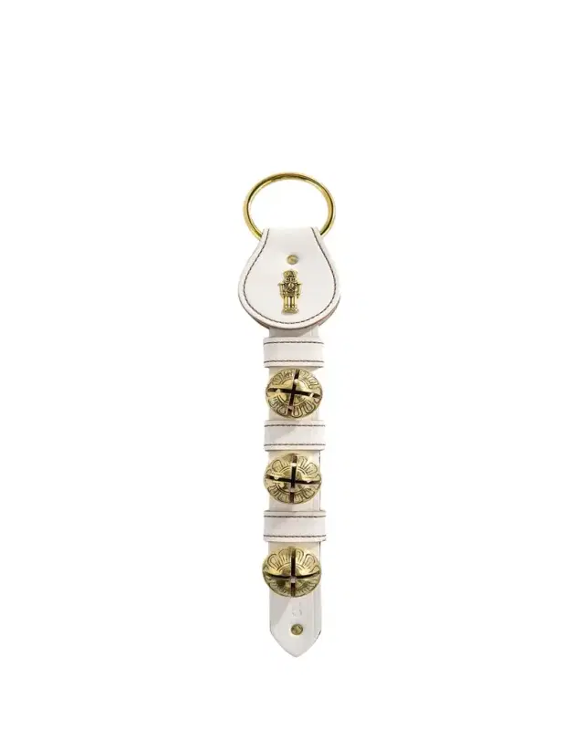 3 Solid Brass Bells Nutcracker Charm, White