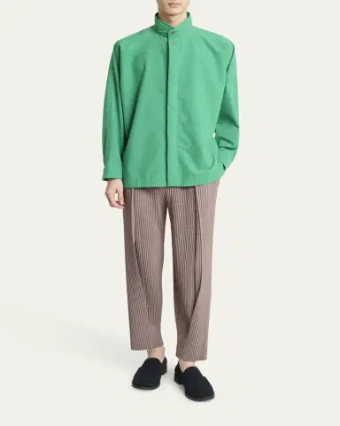 Homme Plissé Issey Miyake Men's Padded Snap-Front Shirt | Thumbnail 2