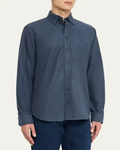 Sease Men's Camicia Classica Cotton Button-Down Shirt | Thumbnail 4