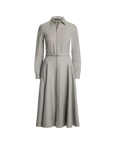 Ralph Lauren Collection Safford Long-Sleeve Belted Midi Shirtdress | Thumbnail 1